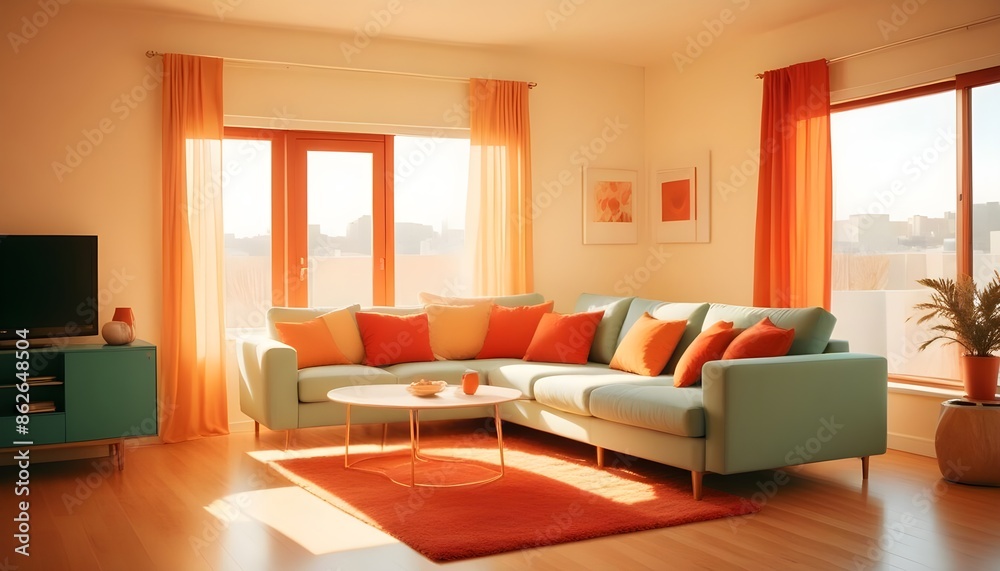 Fototapeta premium Photo interior modern design room 3d illustration