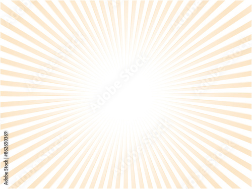 うっすらと光り輝く太陽光線イメージの集中線背景_オレンジ