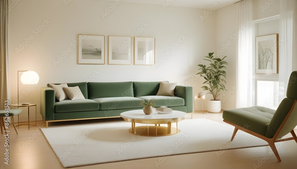 Fototapeta premium Photo interior modern design room 3d illustration