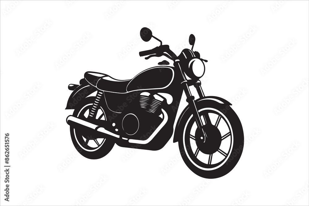 Fototapeta premium Motorcycle Silhouette Victor Art Created with AI Technology 