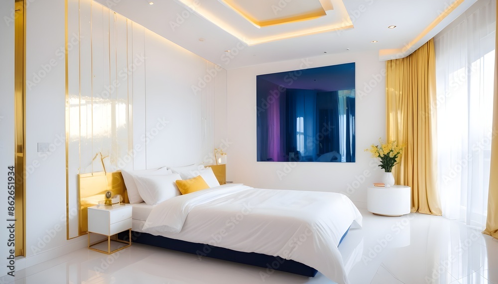 Photo interior modern design room 3d illustration Photo interior modern design room 3d illustration