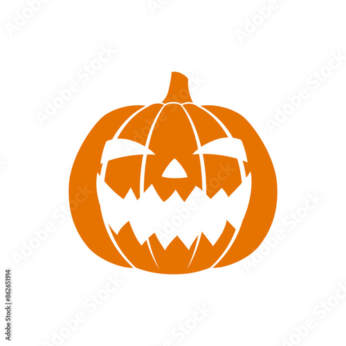 Happy Halloween Pumpkin flat vector illustration. Scary and Creepy Pumpkin vector. Isolated in a blank background can be edited and color-changed.