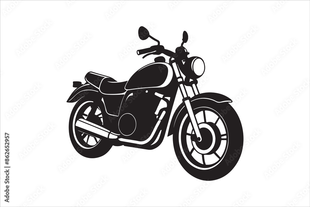 Fototapeta premium Motorcycle Silhouette Victor Art Created with AI Technology 