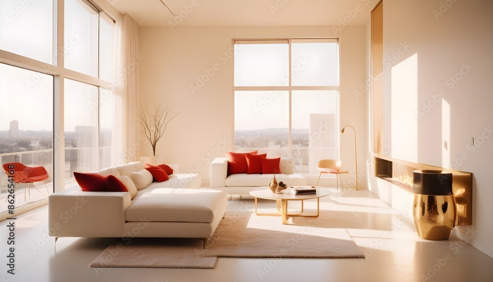 Fototapeta premium Photo interior modern design room 3d illustration