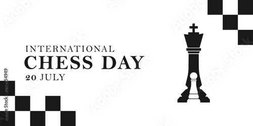 International Chess Day Poster, Banner Vector illustration. July 20th.