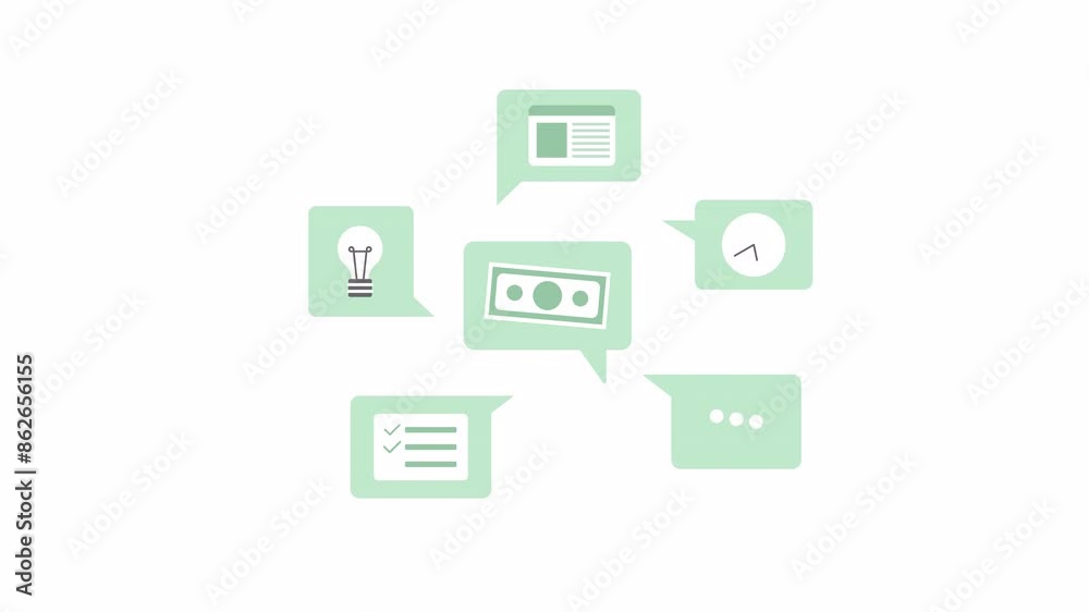 Multiple message bubbles 2D animation. Talking about money, deadline 4K video motion graphic. Online communication. Speech balloons of freelance tasks animated cartoon flat concept, white background Multiple message bubbles 2D animation. Talking about money, deadline 4K video motion graphic. Online communication. Speech balloons of freelance tasks animated cartoon flat concept, white background