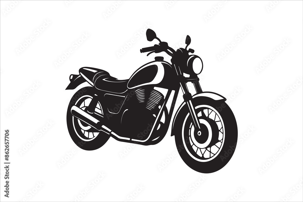 Fototapeta premium Motorcycle Silhouette Victor Art Created with AI Technology 