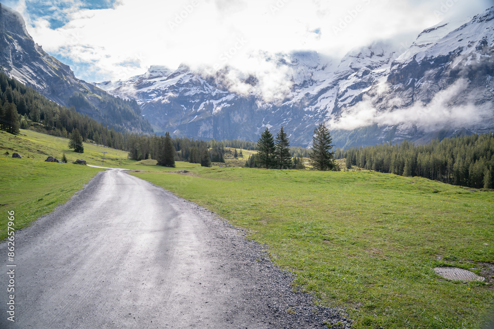 kinderstem is very peaceful and beautiful village where we can walk trekking to see nature on the way to oeschinensee lake Switzerland kinderstem is very peaceful and beautiful village where we can walk trekking to see nature on the way to oeschinensee lake Switzerland