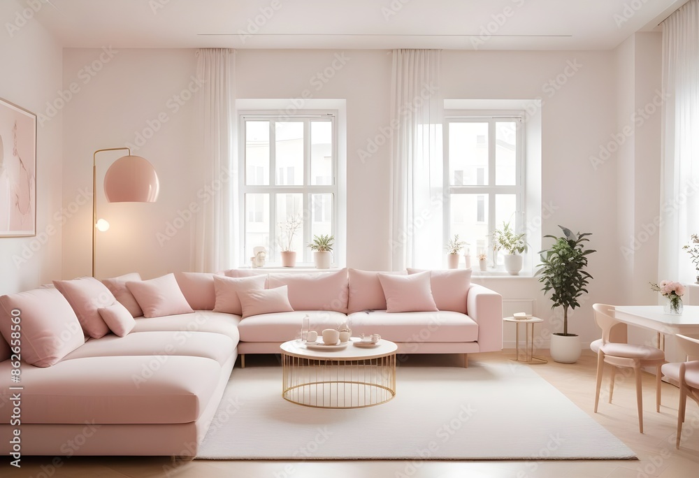 Fototapeta premium Photo interior modern design room 3d illustration