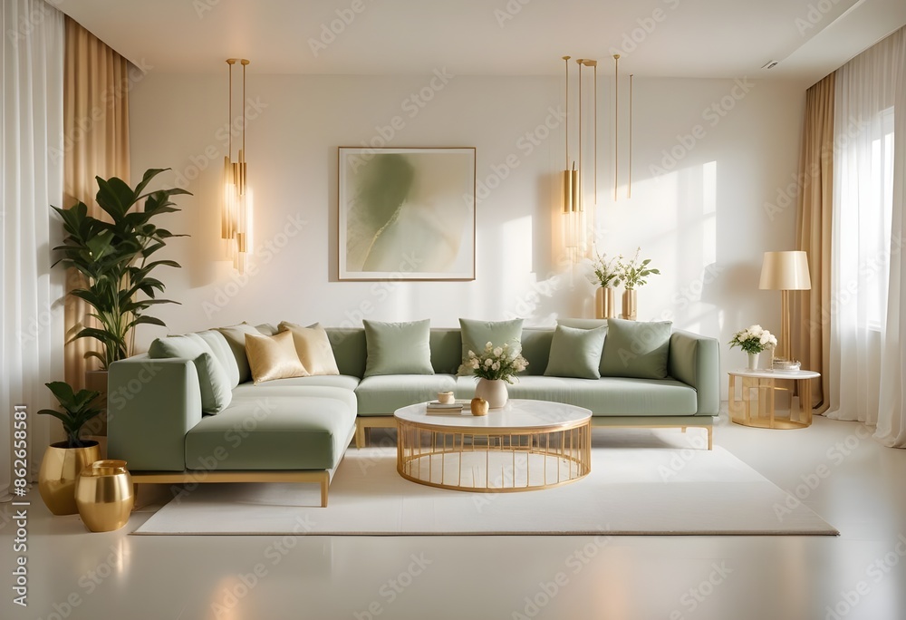 Fototapeta premium Photo interior modern design room 3d illustration