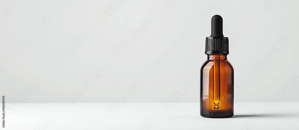 Amber bottle with a dropper shown in isolation against a white backdrop, providing copy space for additional content. Amber bottle with a dropper shown in isolation against a white backdrop, providing copy space for additional content.