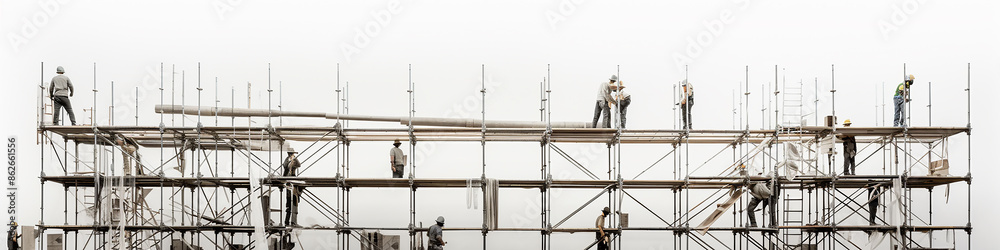 long narrow scaffolding isolated on a white background for the screensaver for the reconstruction of the site construction background long narrow scaffolding isolated on a white background for the screensaver for the reconstruction of the site construction background