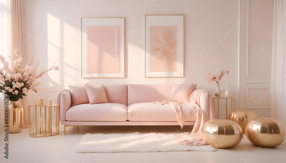 Fototapeta premium Photo interior modern design room 3d illustration