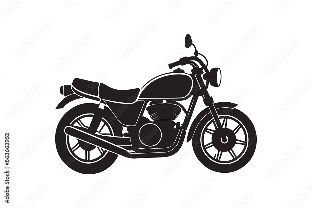 Obraz premium Motorcycle Silhouette Victor Art Created with AI Technology 