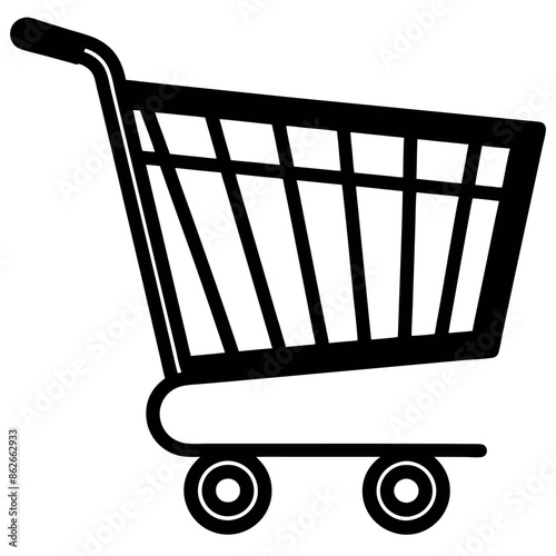 Vector artwork of a hand-drawn shopping cart
