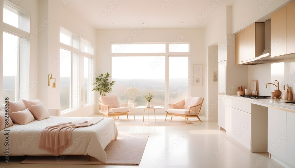 Fototapeta premium Photo interior modern design room 3d illustration