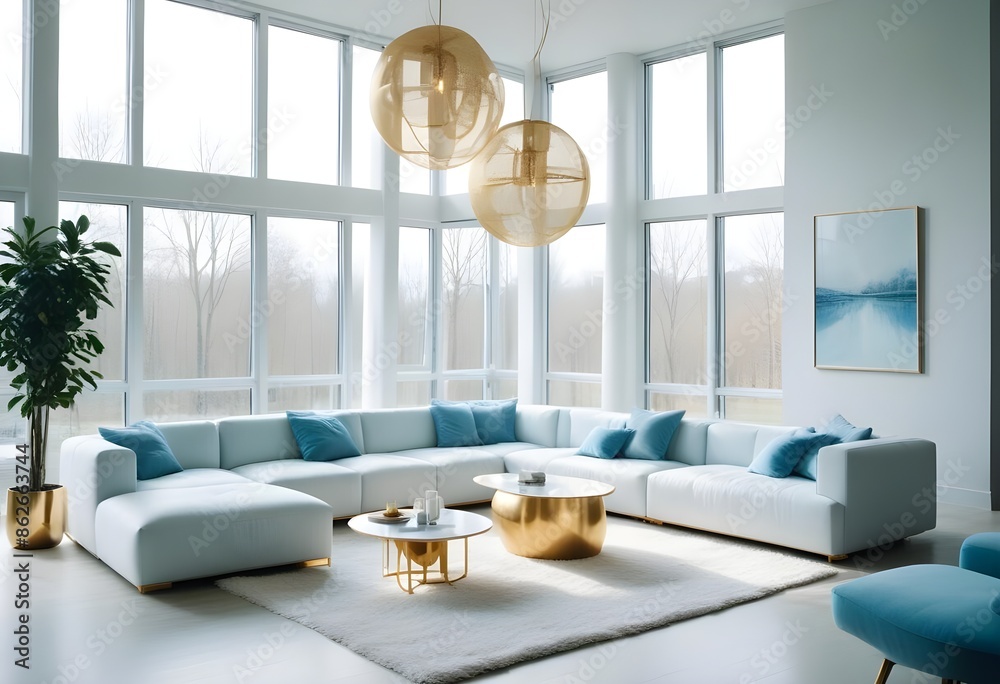 Fototapeta premium Photo interior modern design room 3d illustration