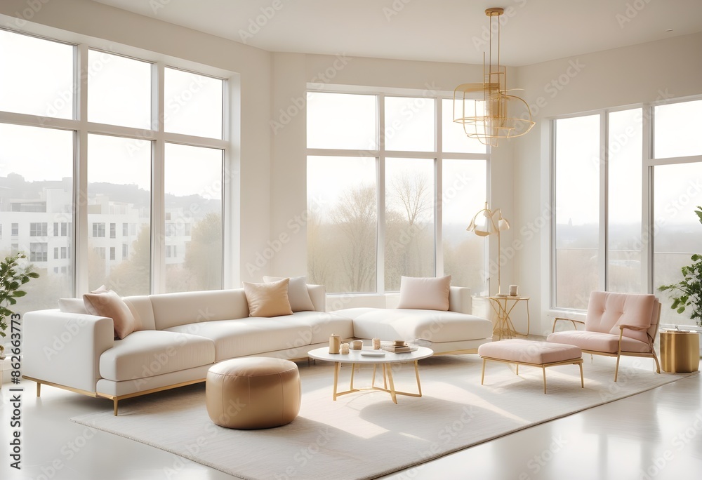 Fototapeta premium Photo interior modern design room 3d illustration