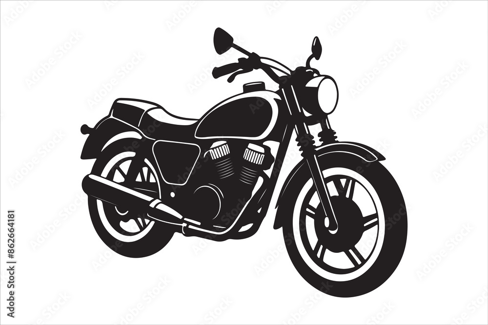 Fototapeta premium Motorcycle Silhouette Victor Art Created with AI Technology 