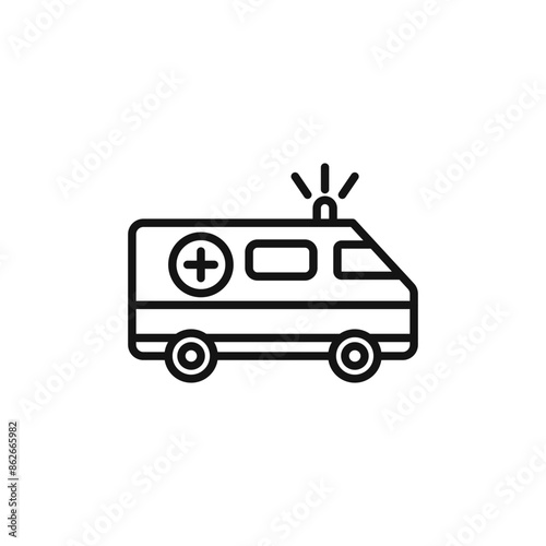 Emergency Ambulance Icon for Health and Safety Apps