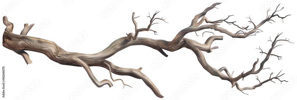 Realistic Illustration of a Dry Tree Branch Realistic Illustration of a Dry Tree Branch