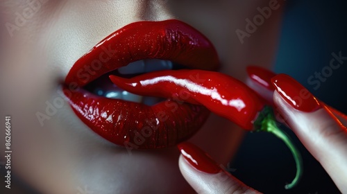 The red lips and chili photo