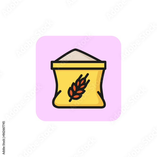 Flour package line icon. Bag, wheat, gain. Cooking concept. Vector illustration can be used for topics like agricultural store, food shop, bakery