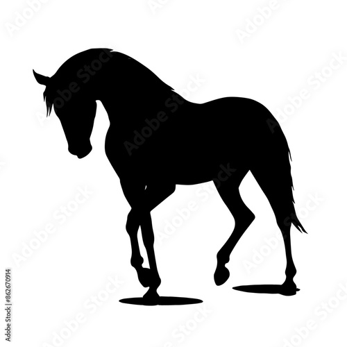 simple black horse silhouette on white background