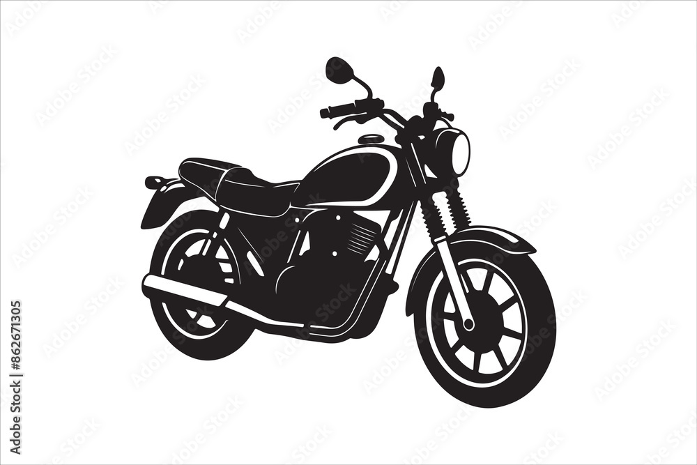 Fototapeta premium Motorcycle Silhouette Victor Art Created with AI Technology 