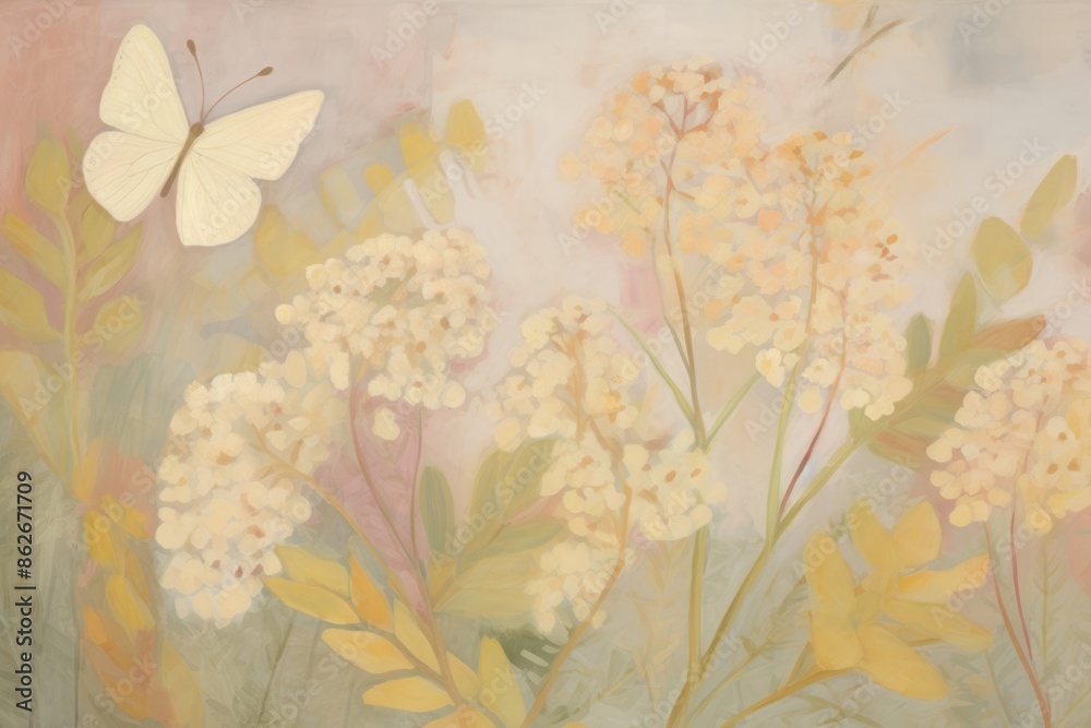 Butterflies in the garden painting art backgrounds. Butterflies in the garden painting art backgrounds.
