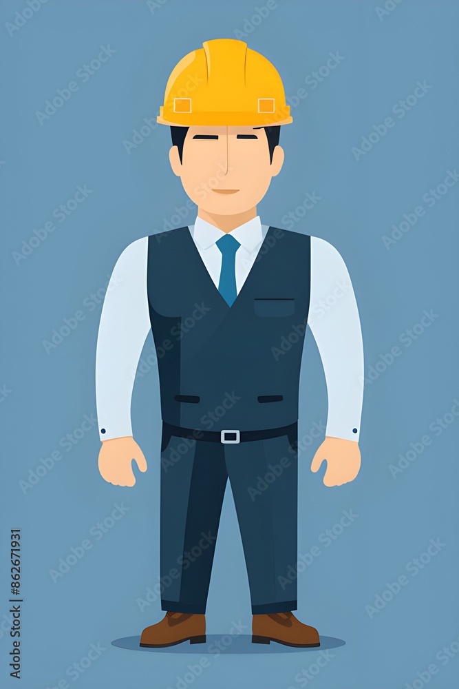 engineer in helmet vector 