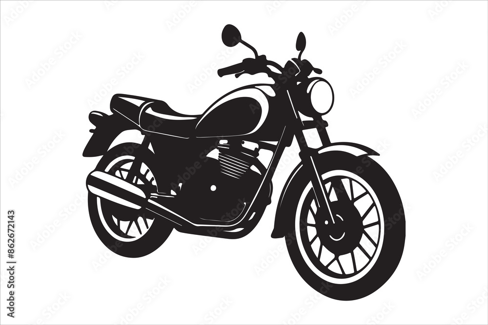 Fototapeta premium Motorcycle Silhouette Victor Art Created with AI Technology 