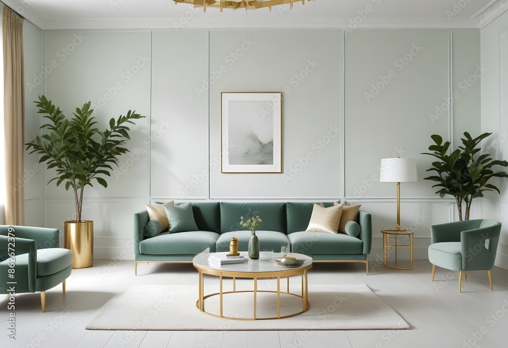 Fototapeta premium Photo interior modern design room 3d illustration