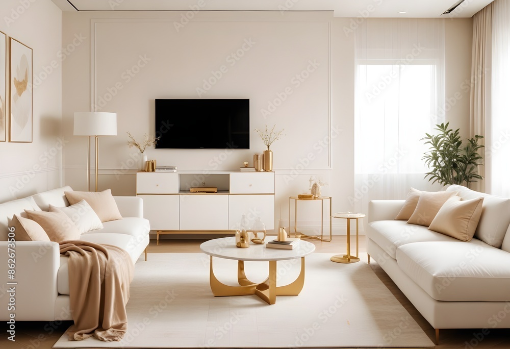 Fototapeta premium Photo interior modern design room 3d illustration