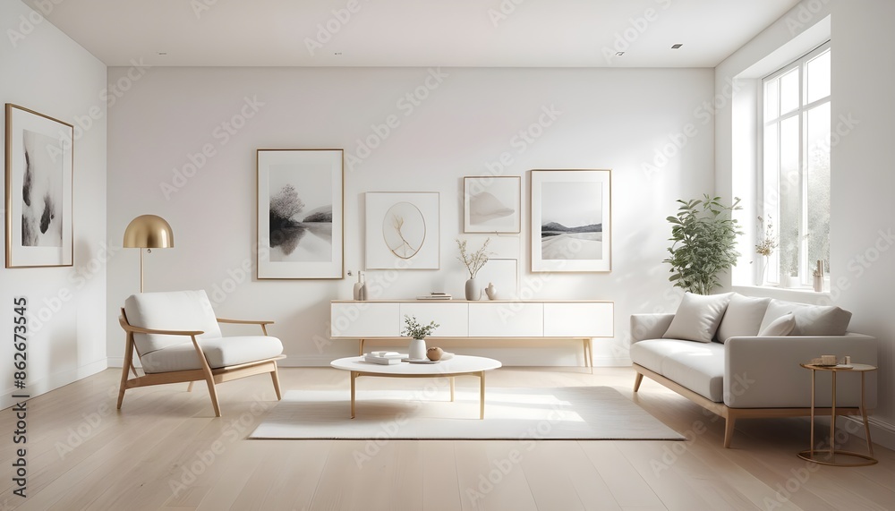 Fototapeta premium Photo interior modern design room 3d illustration