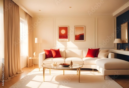 Photo interior modern design room 3d illustration