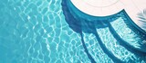 Blue swimming pool in summer with copy space image.