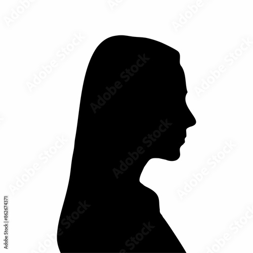 silhouette of a woman's face, side view © Kuldi