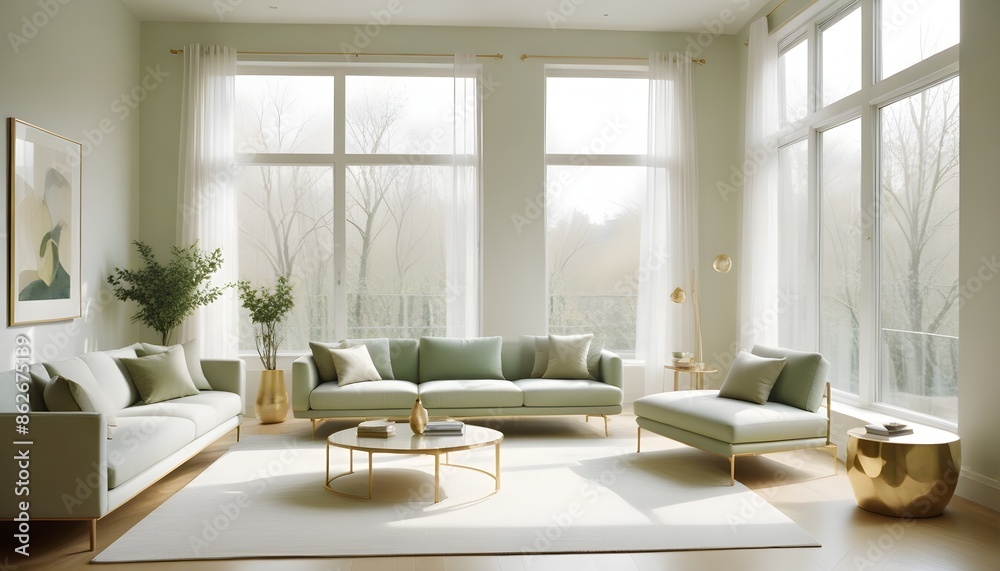 Fototapeta premium Photo interior modern design room 3d illustration