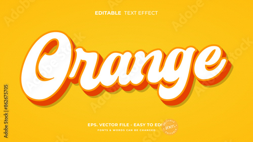 Orange script editable text effect