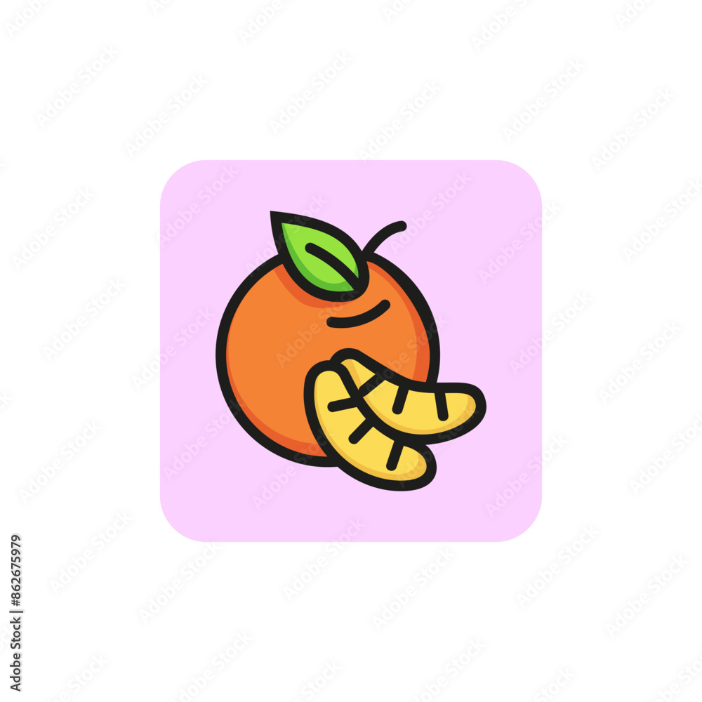 Tangerine line icon. Clementine, mandarin, food. Citrus fruit concept. Vector illustration can be used for topics like vitamin, organic, summer