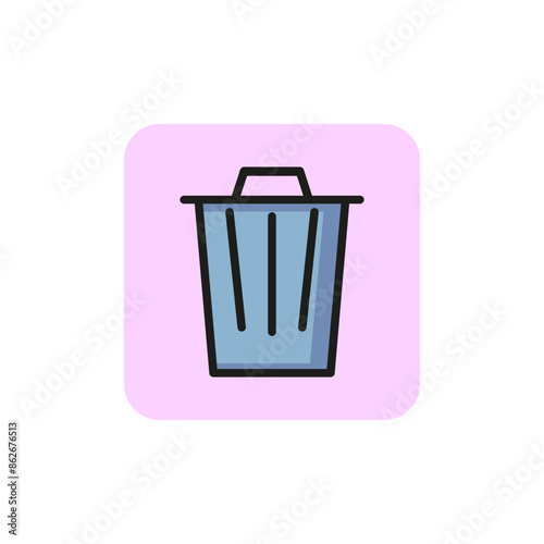 Trash bin line icon. Bucket, garbage, container. Recycle concept. Vector illustration can be used for topics like dump, waste, utility