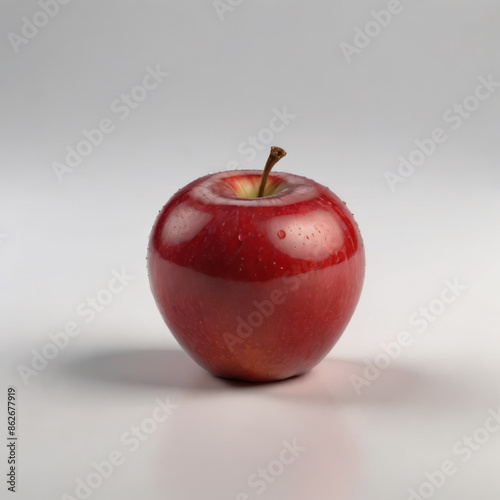 Juicy red apples glistening with water droplets, a refreshing treat.