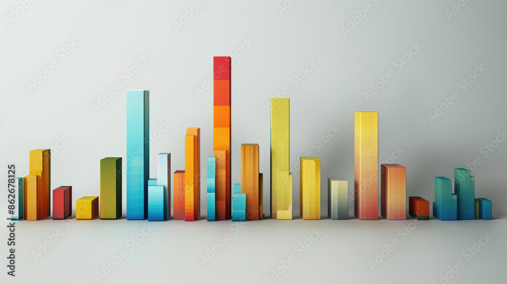 Abstract business bar chart made from colored parts. Business bar chart graphics Abstract business bar chart made from colored parts. Business bar chart graphics