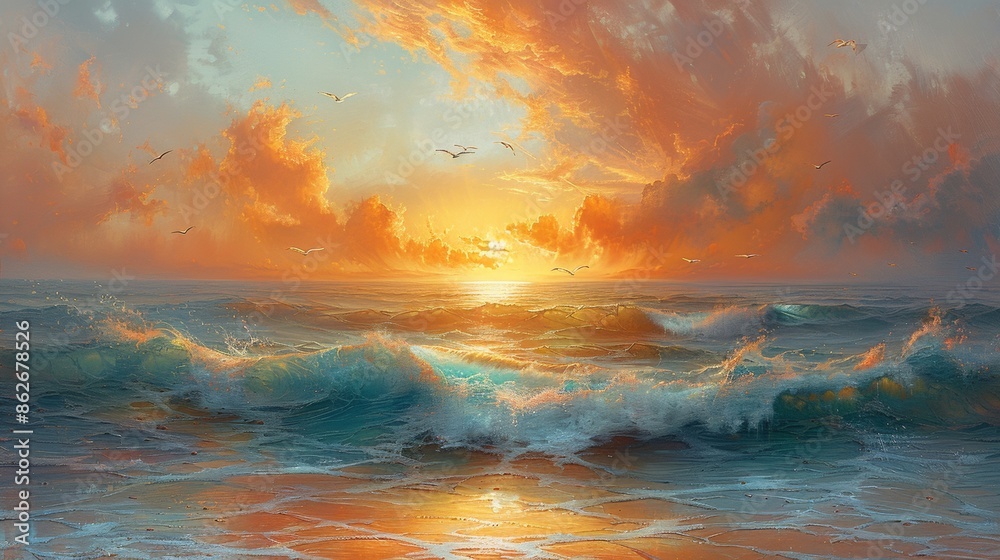 Obraz premium Majestic seascape symphony - a breathtaking natural spectacle