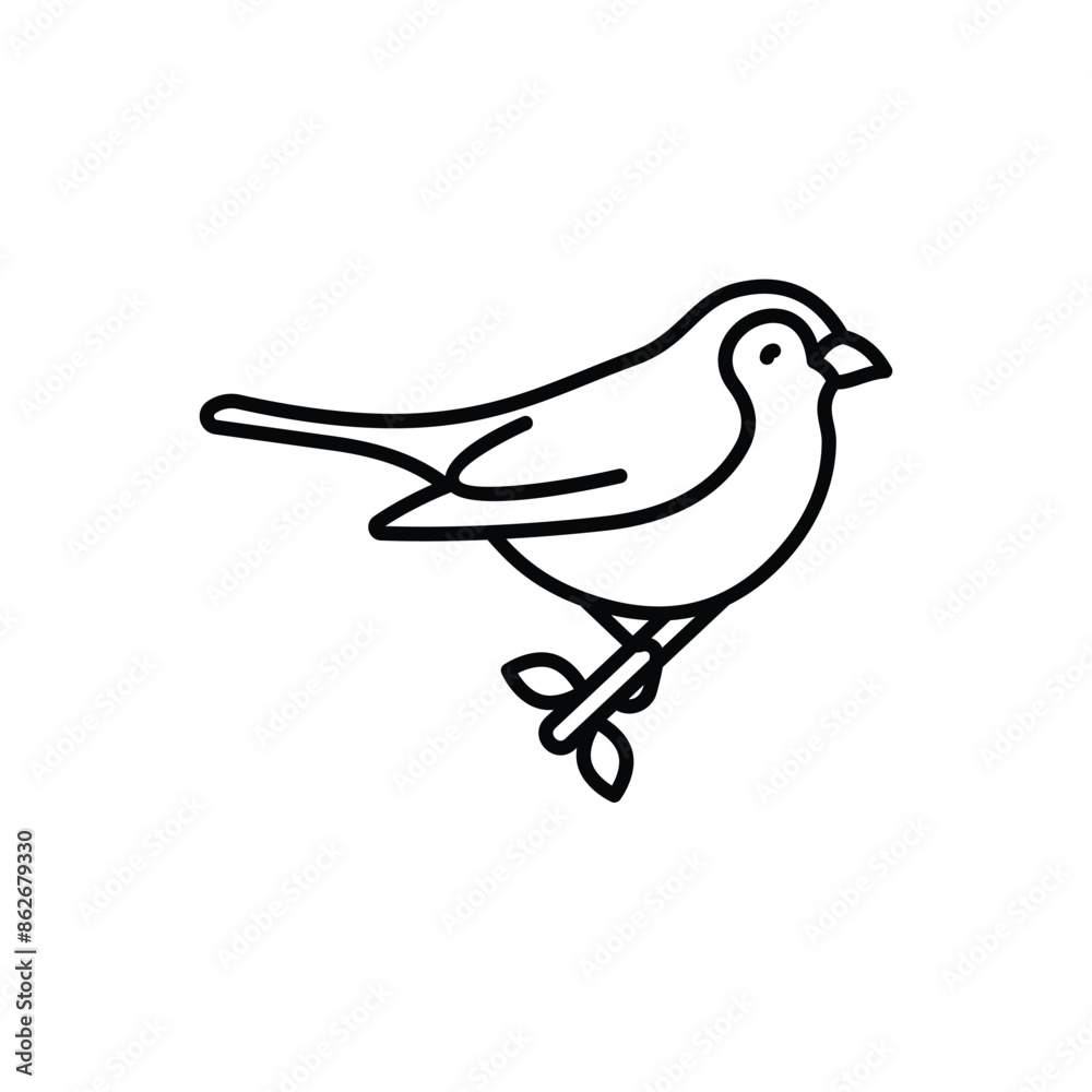 Bird On Branch vector icon