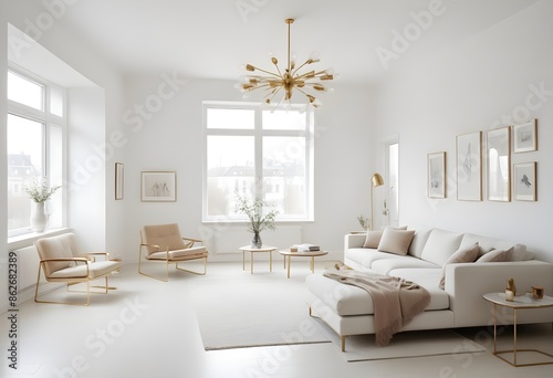 Photo interior modern design room 3d illustration