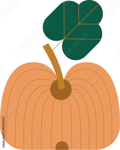 pumpkin with leaf 