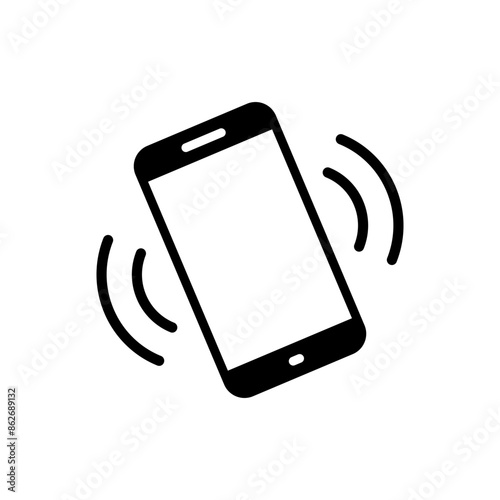 Vibration mode phone icon. Cellphone vibrating sign symbol