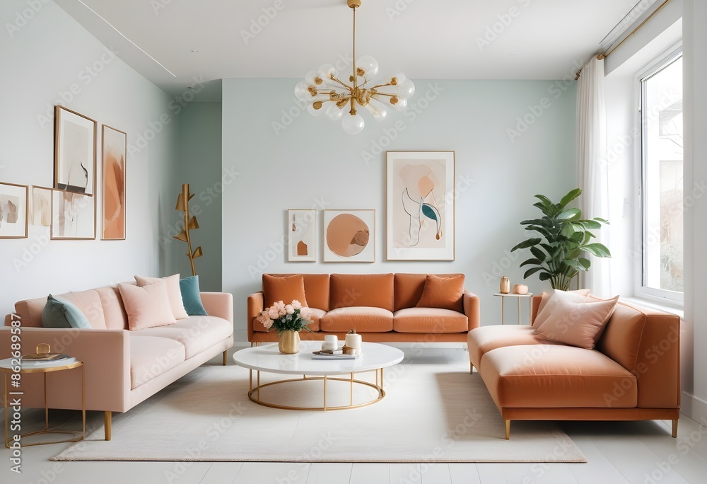 Obraz premium Photo interior modern design room 3d illustration